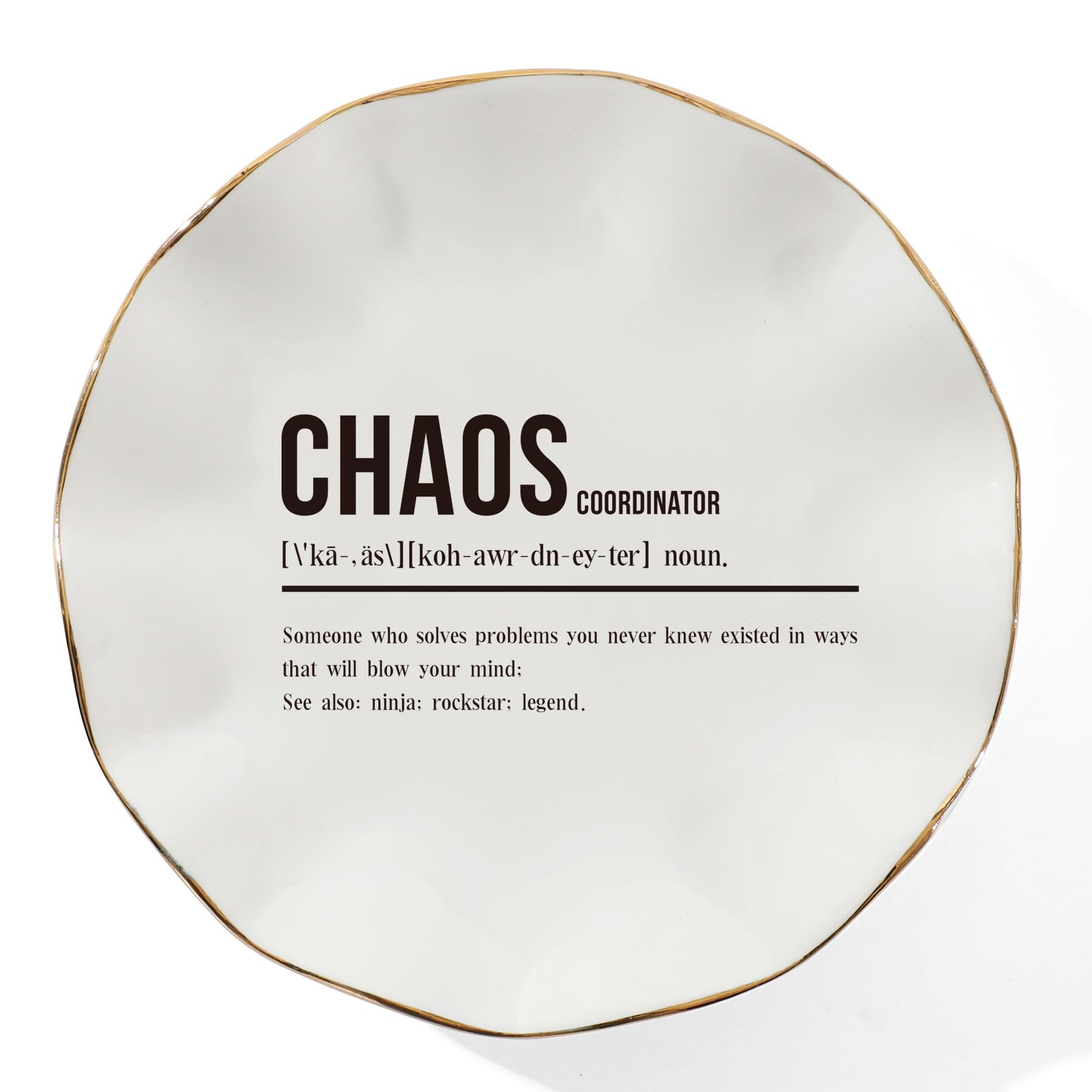 Chaos Coordinator Gifts for Women Ring Dish Jewelry Tray,Boss Lady Gifts for Women,Thank You Gifts for Women,Boss,Coworker,Manager,Office,Teacher,Nurse,Her,Mom