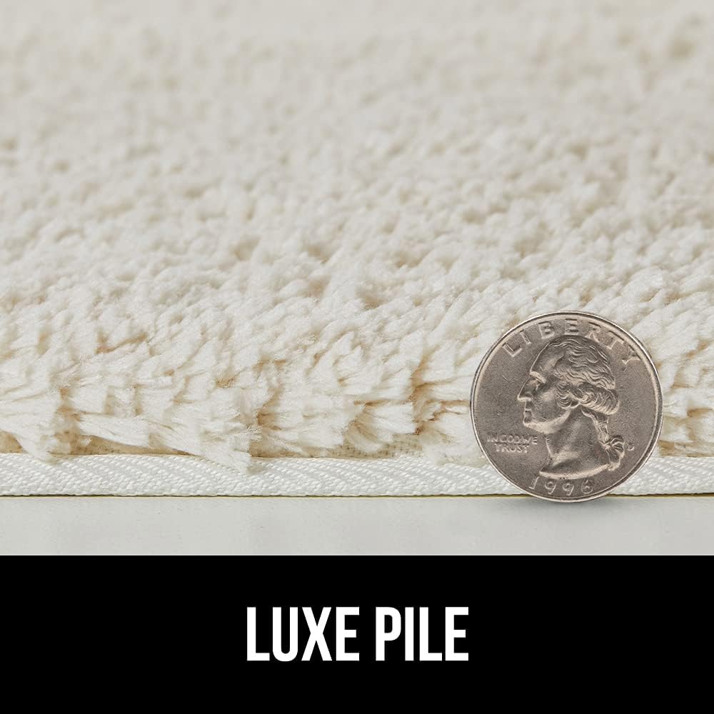 Gorilla Grip Premium Luxury Bath Rug, Absorbent, Soft, Thick Shag, Bathroom Mat Rugs, Machine Wash and Quick Dry, Plush Carpet Mats for Bath Room, Shower, Bathtub and Spa Floors, 24x17, Ivory Cream: Home & Kitchen