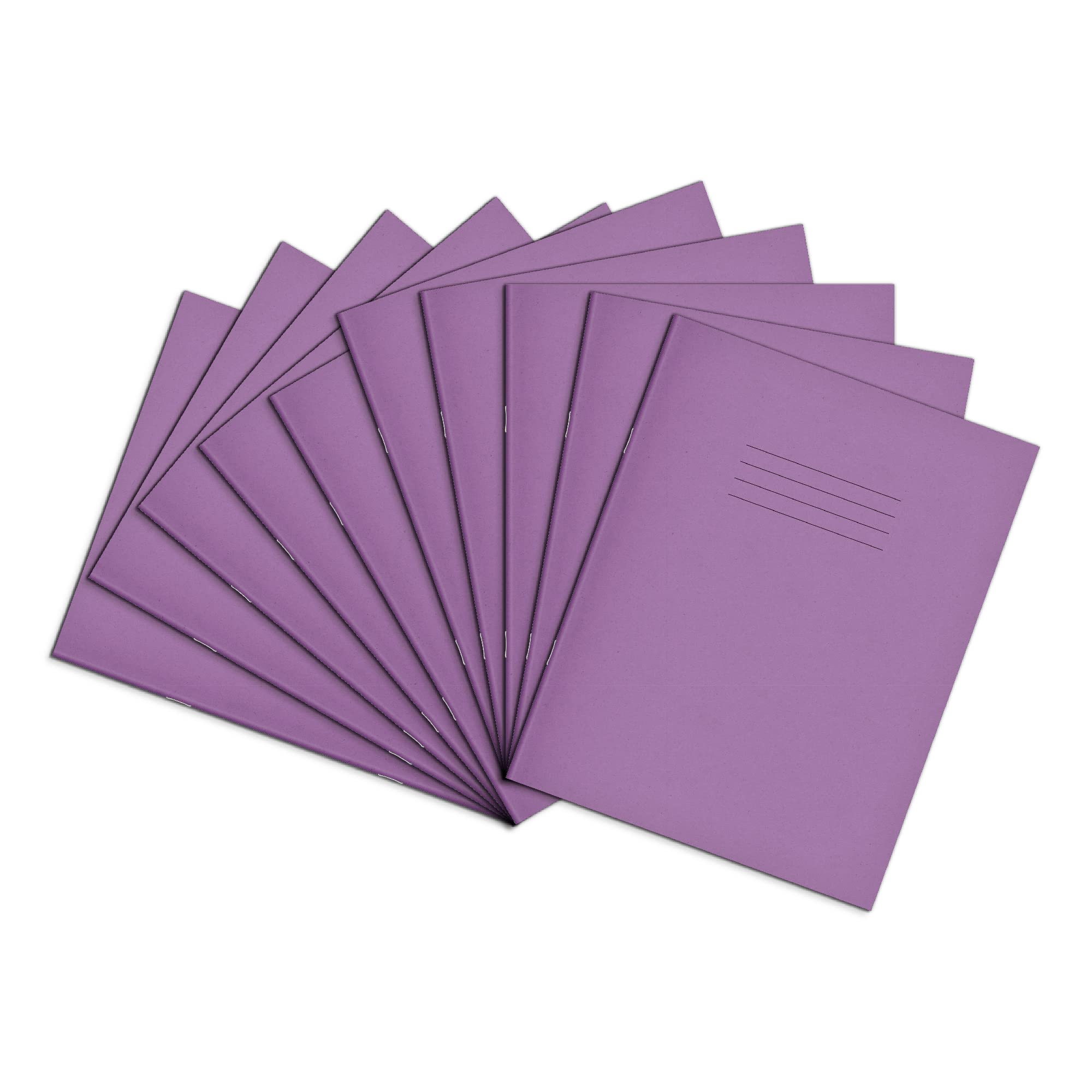 Rhino A5+ Exercise Books, 80-Page / 10mm Squared Paper Notebook, 10-Pack, 9 x 7 Writing Book, Office & School Stationery Supplies, Purple