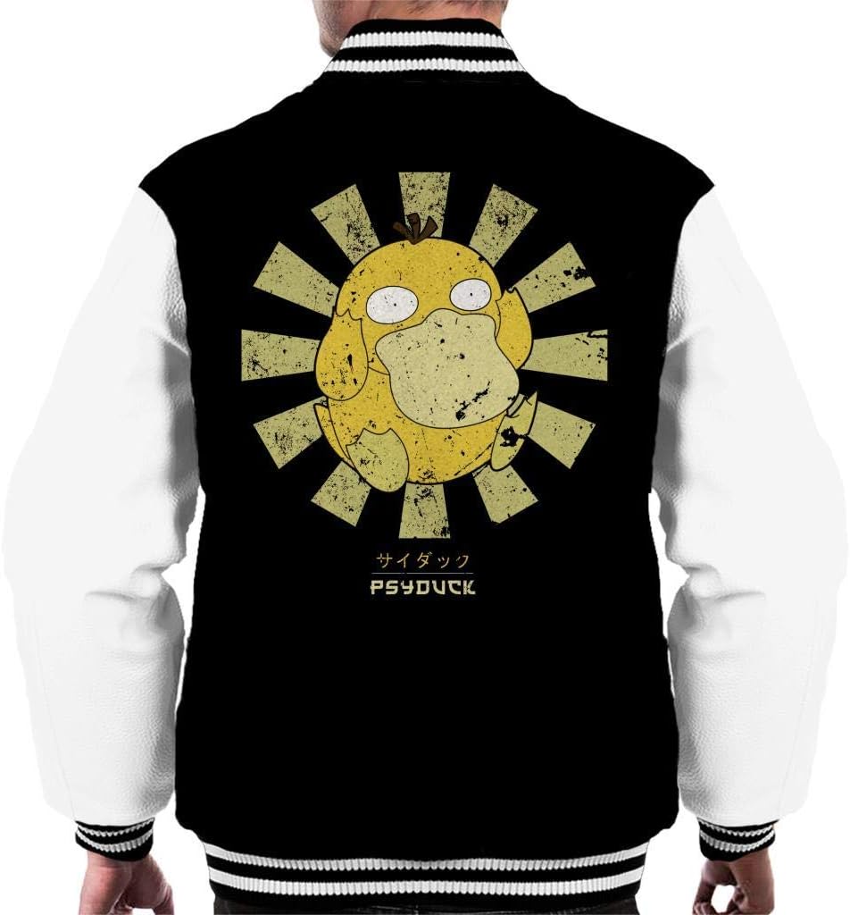 SHGNKSG Psyduck Retro Japanese Monster of The Pocket Men's Varsity Jacket