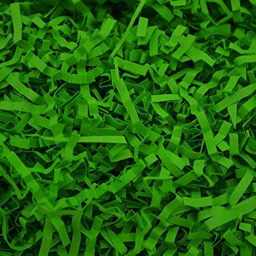 Dushi Crinkle Cut Paper Shred Filler for Packing and Filling Gift Baskets Perfect for Stuffing Gift Bags 100g (Light Green)