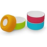 Jayour Kids Porcelain Bowls with Anti-Slip Silicone Sleeves | Microwave & Dishwasher Safe | Premium Toddler Bowls for Eating | Perfect for Toddlers & Kids - Set of 4