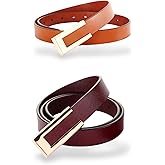 CaserBay Women's Belt Genuine Leather Belts Durable Waist Belt Gold Color Buckle Waistband For Pants, Jeans, Width 0.80"