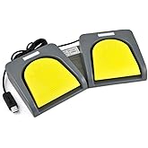 iKKEGOL USB Double 2 Foot Switch Control Pedal Video Game Customized PC keyboard Multimedia key Free Drive HID(Grey)