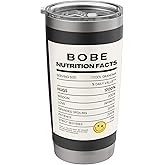 Funny Grandma Design - Bobe Nutrition Facts Stainless Steel Insulated Tumbler
