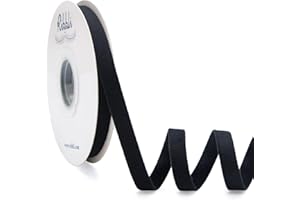 Ribbli Black Velvet Ribbon Double Faced 3/8 Inch 10-Yard Spool Black Ribbon Use for Christmas Tree Ornaments Gift Wrapping Wreath Decoration Wedding Boutonnieres