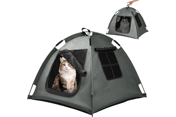 Portable Pet Tent, Full-Enclosure Zippered Mesh, Indoor & Outdoor | Easy-flex poles, tool-free. Tear-resistant. Anti-tip. 5+