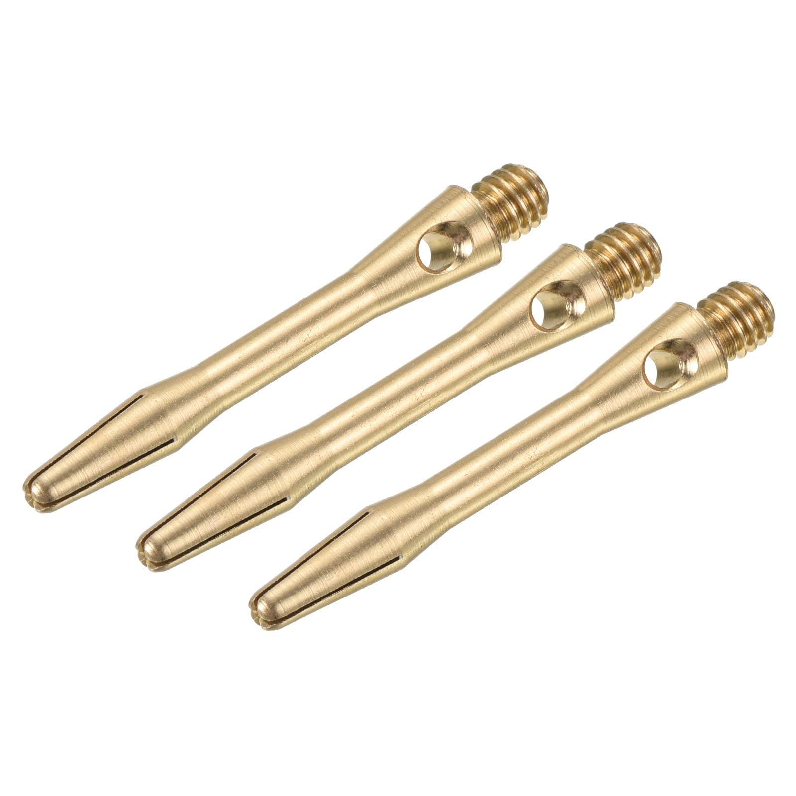 PATIKIL 35mm Aluminum Dart Shafts, Medium 2BA Thread Dart Stems Dart Accessories Throwing Fitting for Steel Tip - 3 Pack (Brass Tone)