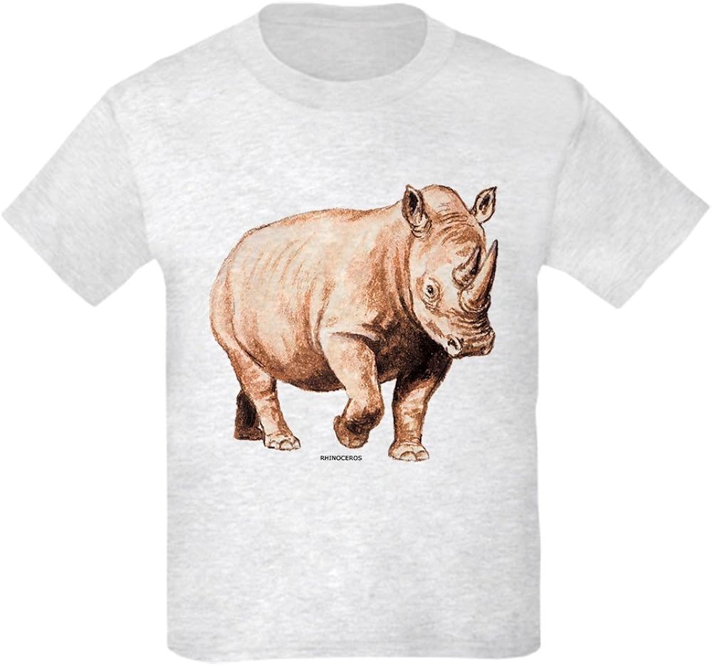 CafePress Rhino Rhinoceros Animal Youth Kids Cotton TShirt Ash