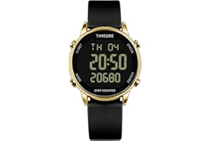 TIMEURE Pedometer Watch for Women, Step Counter for Walking No App/Phone Required Step Counter, Waterproof Fitness Calorie Tracker, Distance Tracking, Alarm, Large Digital Display Watch, TU-2509