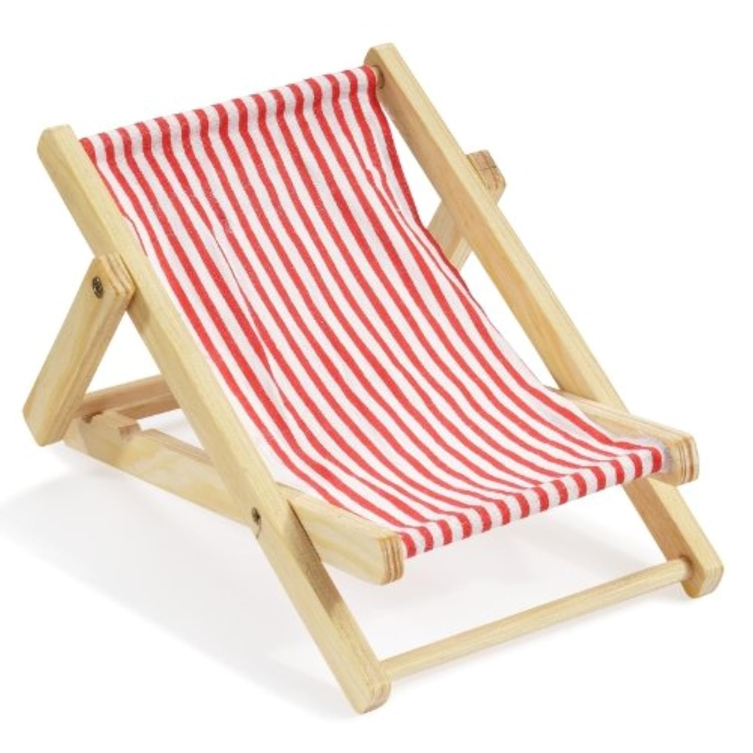 Decorative Deck Chair Figurine Approx. 10 cm Red / White