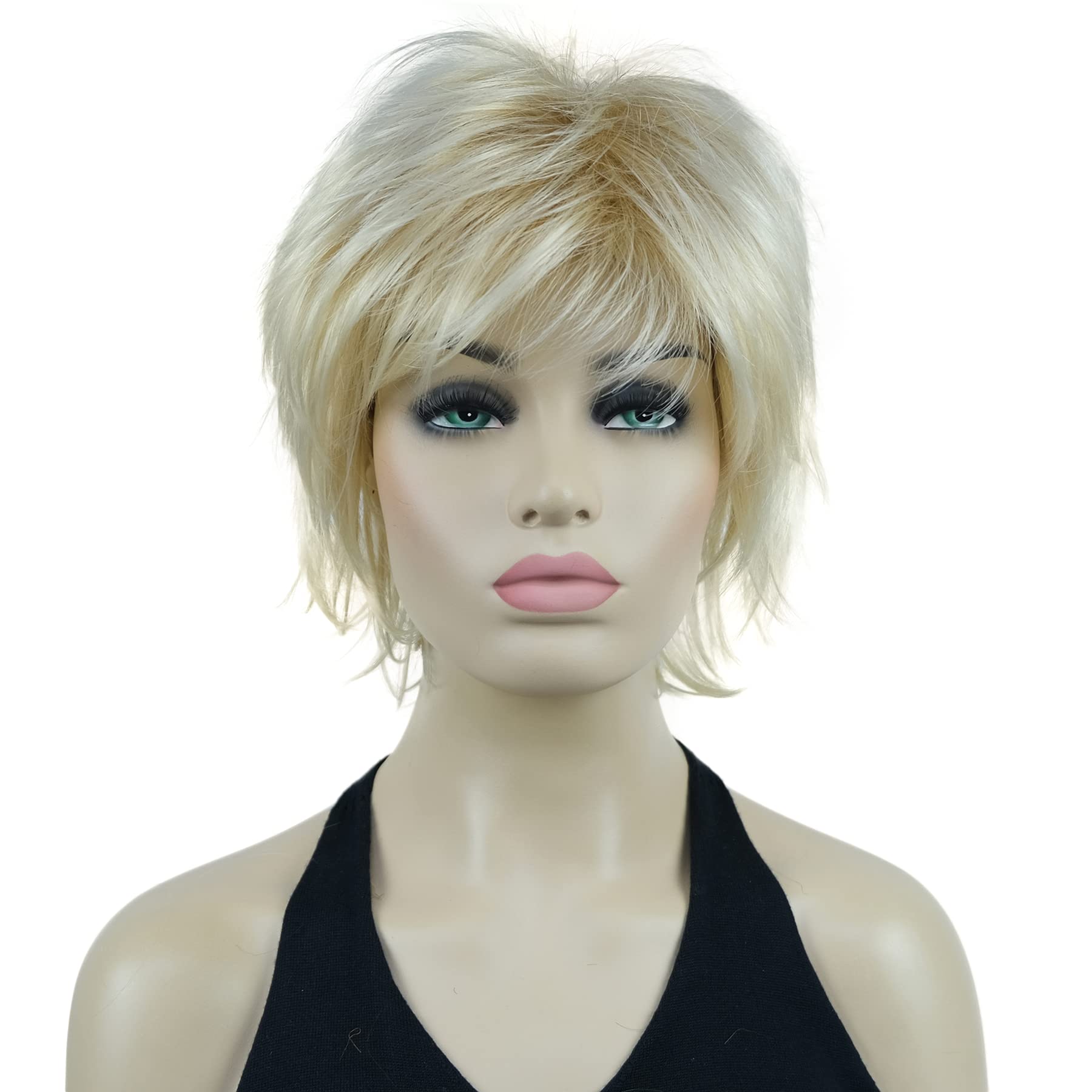 Lydell Short Layered Shaggy Wavy Full Synthetic Wigs (24BT613 Blonde Mix)
