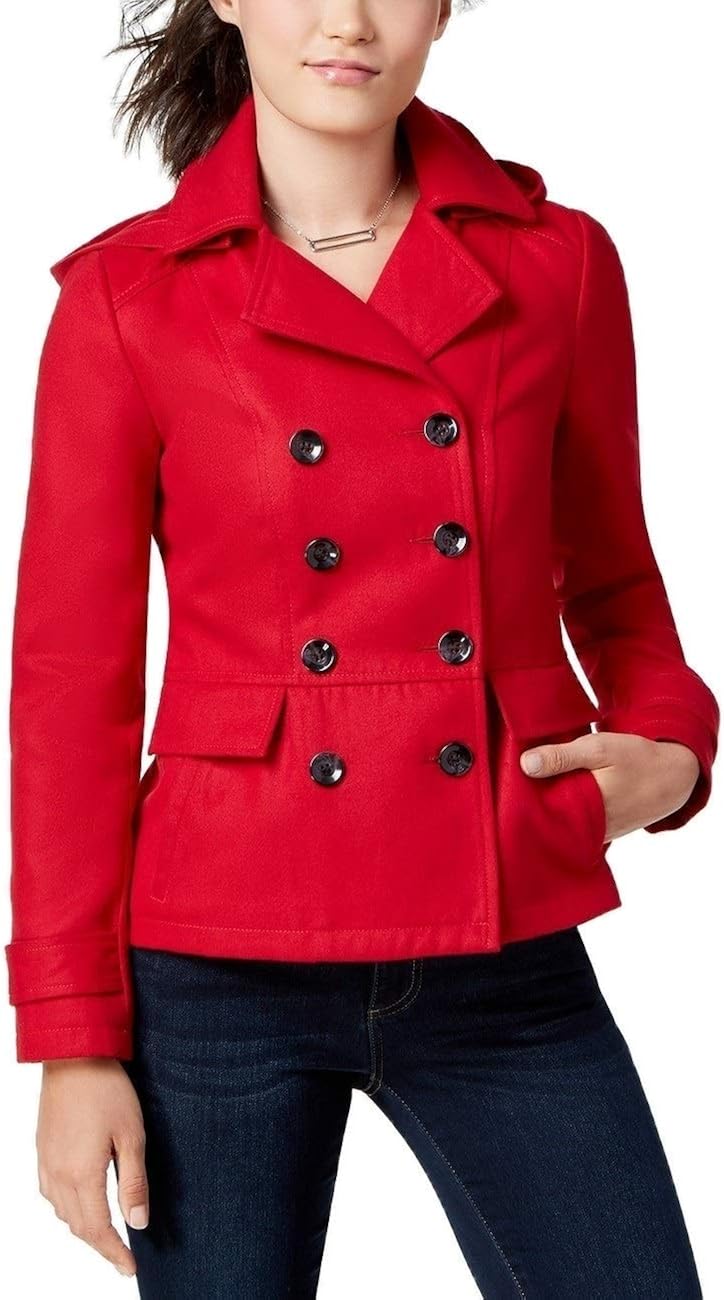 pink pea coat plus size