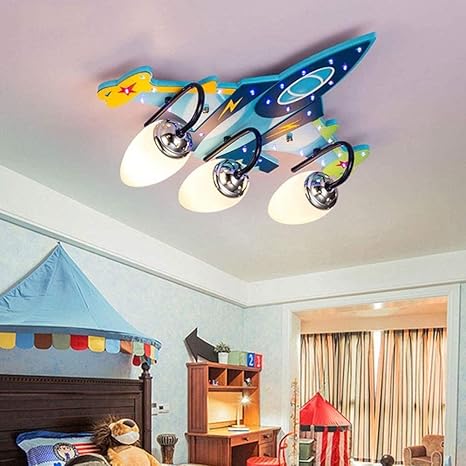 bhesky lampara de techo para ninos diseno de dibujos animados proteccion para los ojos luz led azul