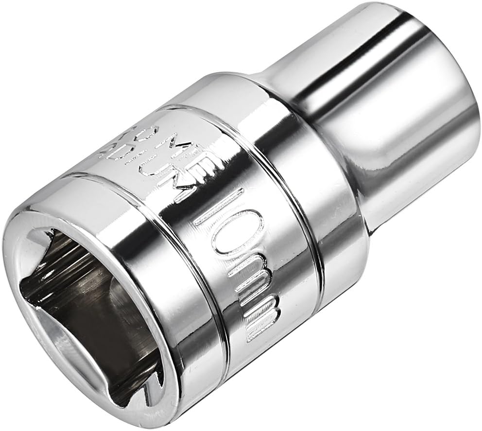 sourcing map 1/2-Inch Drive 10mm 6-Point Shallow Socket, Metric, Cr-V - Image 3