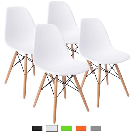 Furmax Pre Assembled Modern Style Dining Chair Mid Century Modern Dsw Chair Shell Lounge Plastic Chair For Kitchen Dining Bedroom Living Room Side