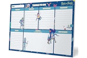 GRUPO ERIK Erik - Rick & Morty A4 Desk Pad with Daily, Weekly and Monthly Calendar