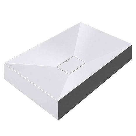 BTH: 70x43x12 cm Design Aufsatzwaschbecken Colossum16, aus Gussmarmor, eckige Form