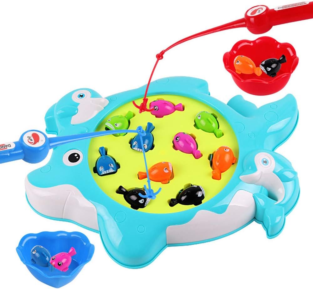 Fun Challenge Magnetic Toy Fishing Tool Automatic Music Fish Game Toy For Kids