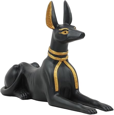 Ebros Ancient Egyptian God Anubis Dog in Sitting Pose Statue Deity of