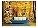 wall26 - Road in The Autumn Forest - Removable Wall Mural | Self-Adhesive Large Wallpaper - 100x144 inches