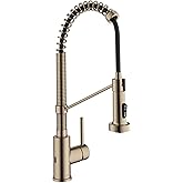 KRAUS Bolden Touchless Sensor Commercial Style 2-Function Single Handle Pull Down Kitchen Faucet in Spot-Free Antique Champagne Bronze, KSF-1610SFACB