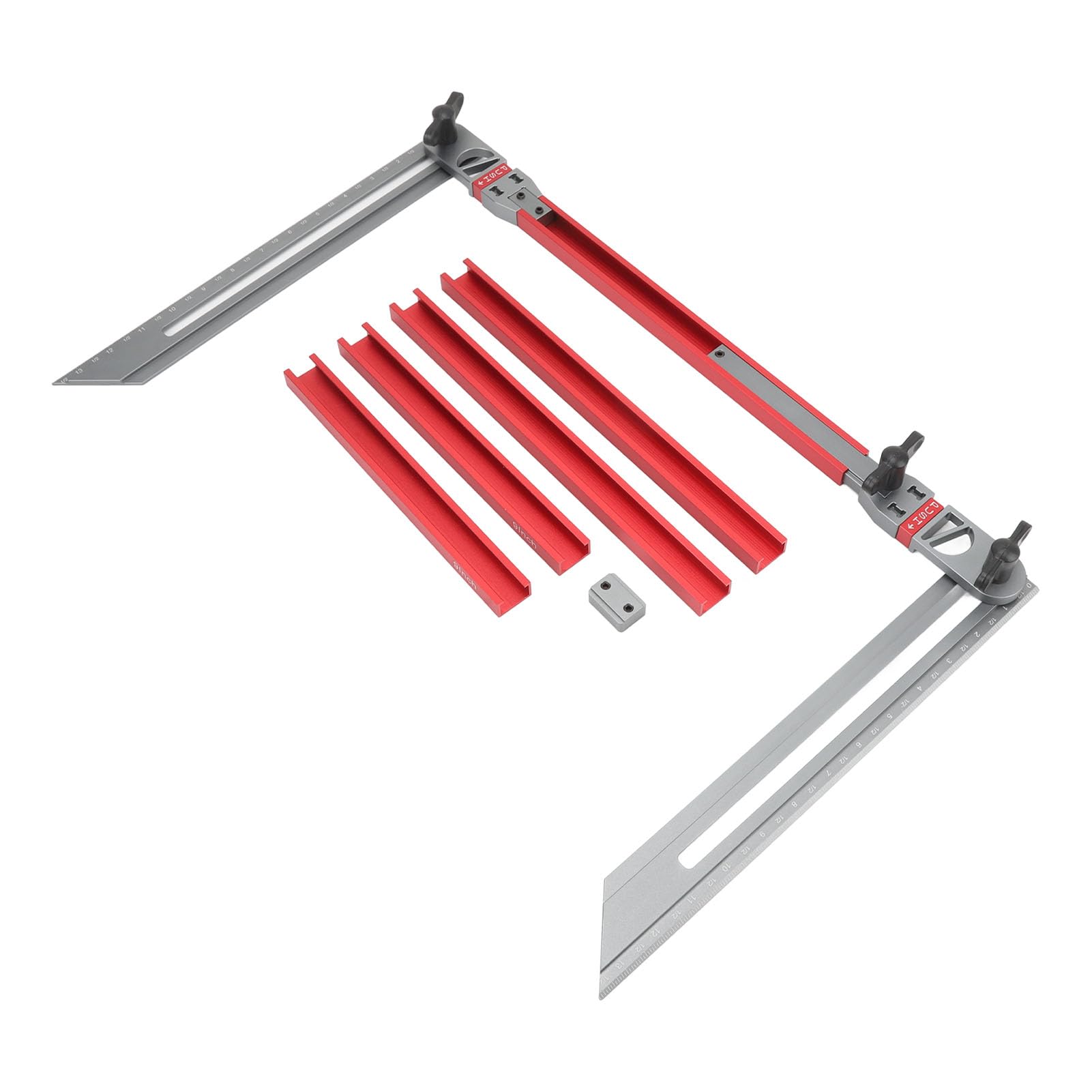 Stair Tread Template Tool, Aluminum Alloy Solid Stair Tread Gauge, High Accuracy Shelf Layout Tool for Handrail Windowsill Shelf