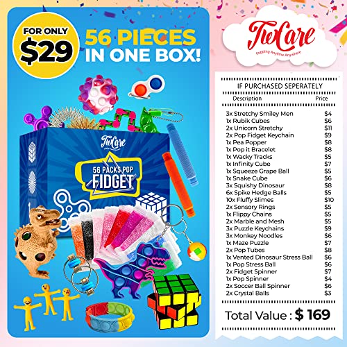 56 Pack Fidget Toys Party Favors Set Gifts for Kids Adults Autism