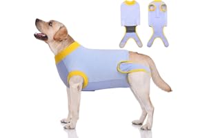 IDOMIK Dog Recovery Suit After Surgery,Breathable Dog Surgery Recovery Suit for Female Male Dogs Cats,Dog Surgical Onesie for Spay Neuter Surgery,E-Collar Cone Alternative Anti-Licking Abdominal Wound