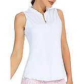 M MOTEEPI Womens Golf Shirt Sleeveless Golf Shirts Collared Zip Up Ladies Tennis Tank Tops