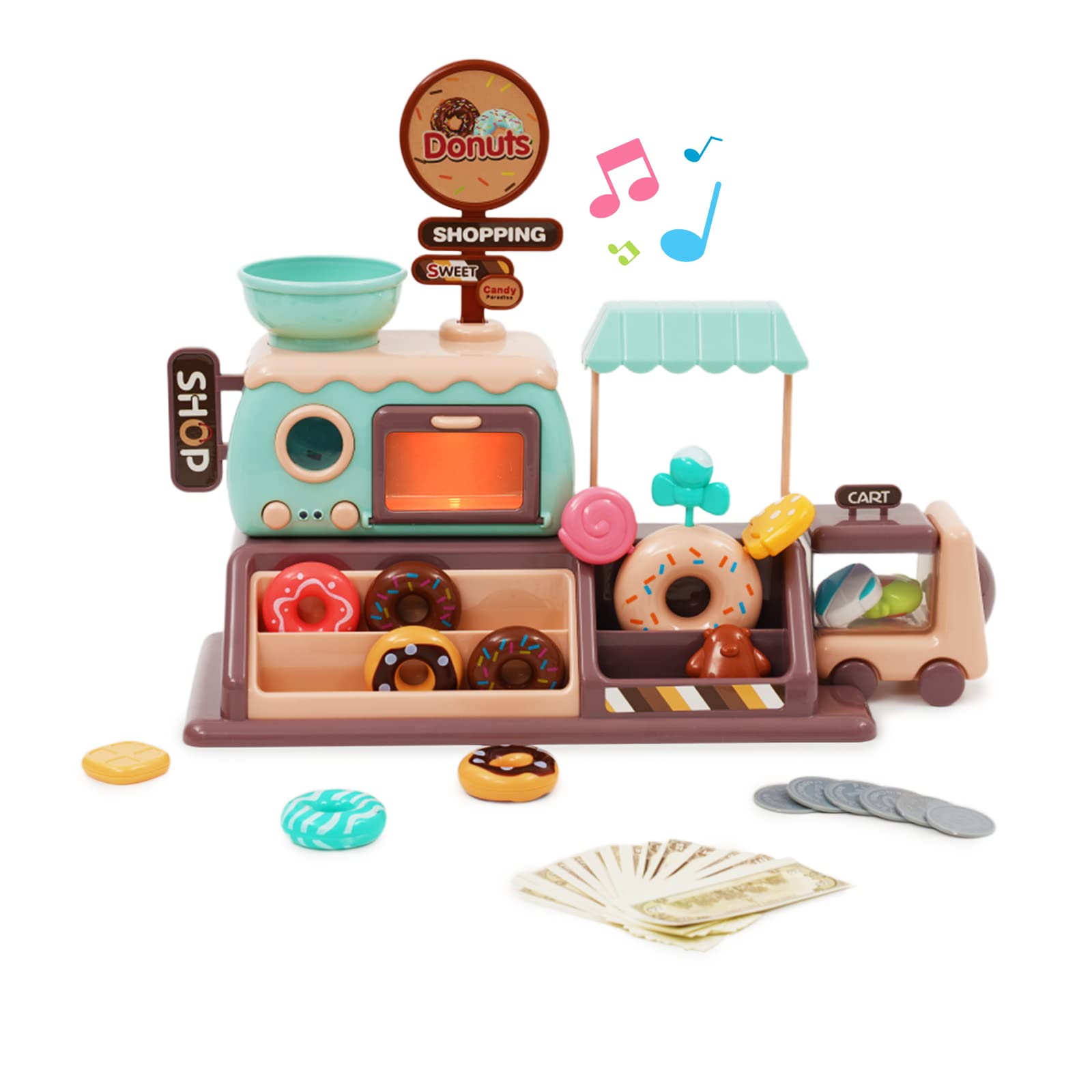 Photo 1 of Pretend Play Toy Shop for Boys and Girls - With Donut Maker Machine, Fake Donuts, Candy and Oven