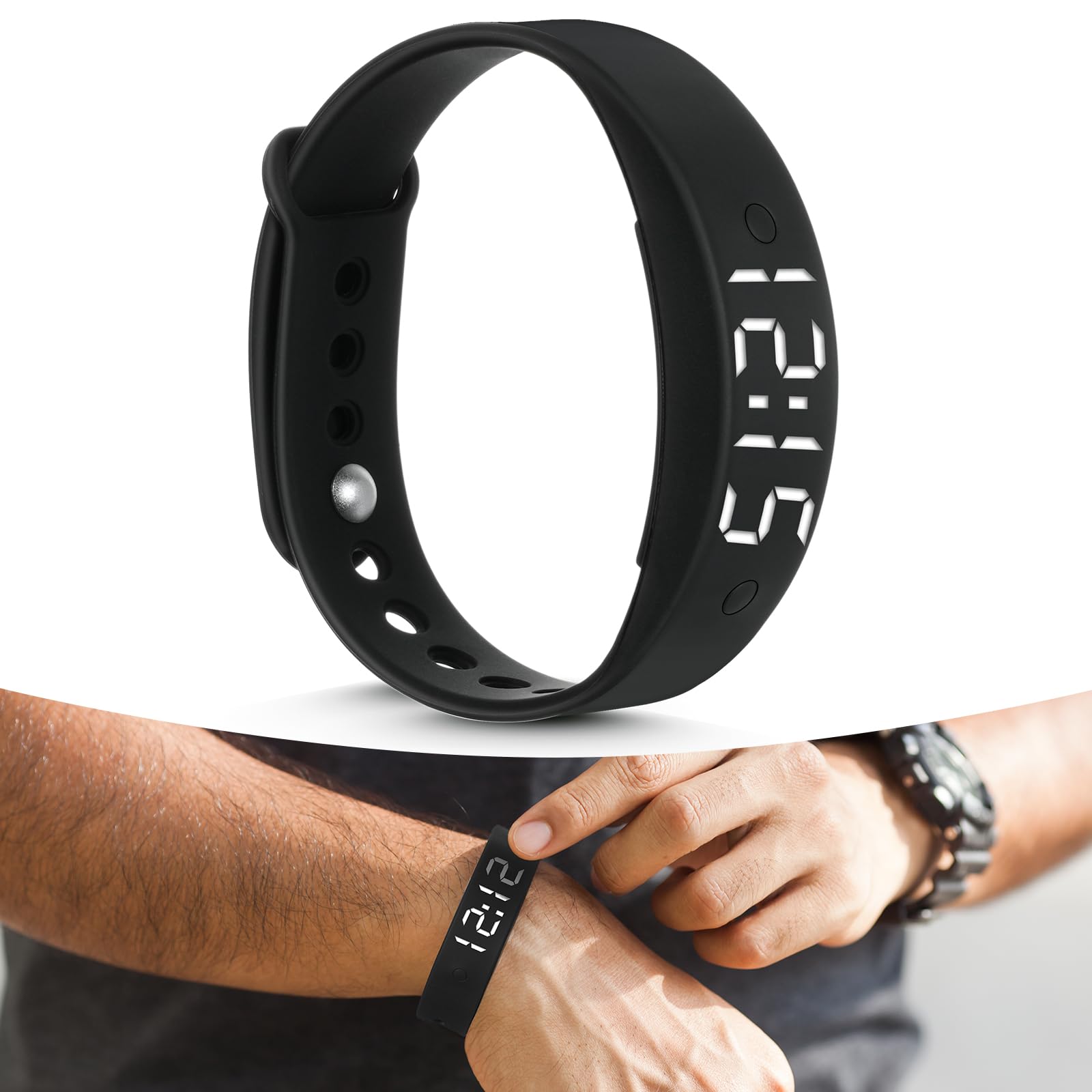 ACWOO Vibrating Watch, Silent Rechargeable Wrist Alarm for Kids & Adult Potty Training, Sport, Daily Reminder