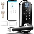Smart Lock with Handle, Smart Electronic Lock with Handle, Digital Fingerprint Door Lock, Keypad Keyless Entry Door Lock, Doo