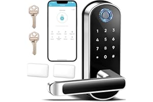 Smart Lock with Handle, Smart Electronic Lock with Handle, Digital Fingerprint Door Lock, Keypad Keyless Entry Door Lock, Doo