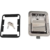 Vizni Trailer Tool Box Latch, Stainless Steel RV Handle Paddle Lock, Toolbox Latch with 2 Keys for Trailer, Truck