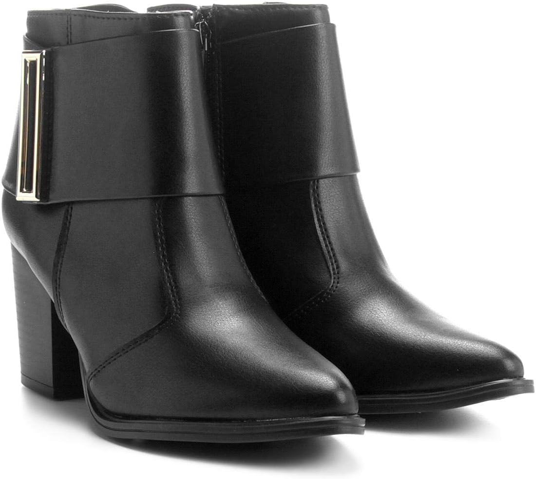bota cano curto via uno com metal feminina