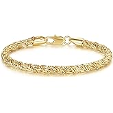 TINI ARANDA 14K Gold Bracelets for Women Men Bracelet Round Strand Rope Gold Chain Bracelet Lobster Clasp Perfect Gifts for Women Men 7, 7.5, 8, 8.5in
