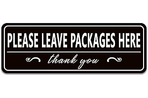 Please Leave Packages and Deliveries Here Sign Sticker，Self-Adhesive Waterproof Vinyl Delivery Signs for Packages, Place Pack
