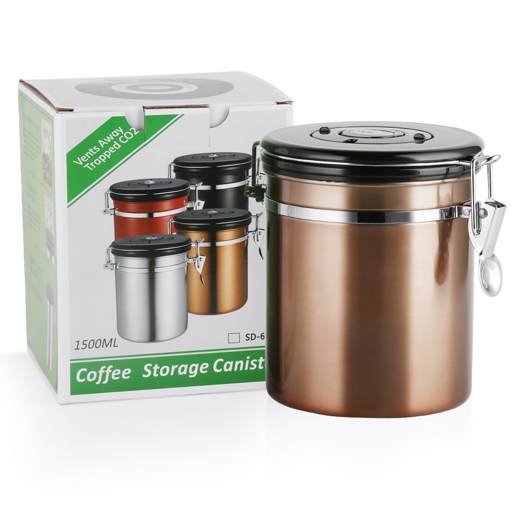Airtight Coffee Container Storage Canister,Stainless Steel Coffee Beans