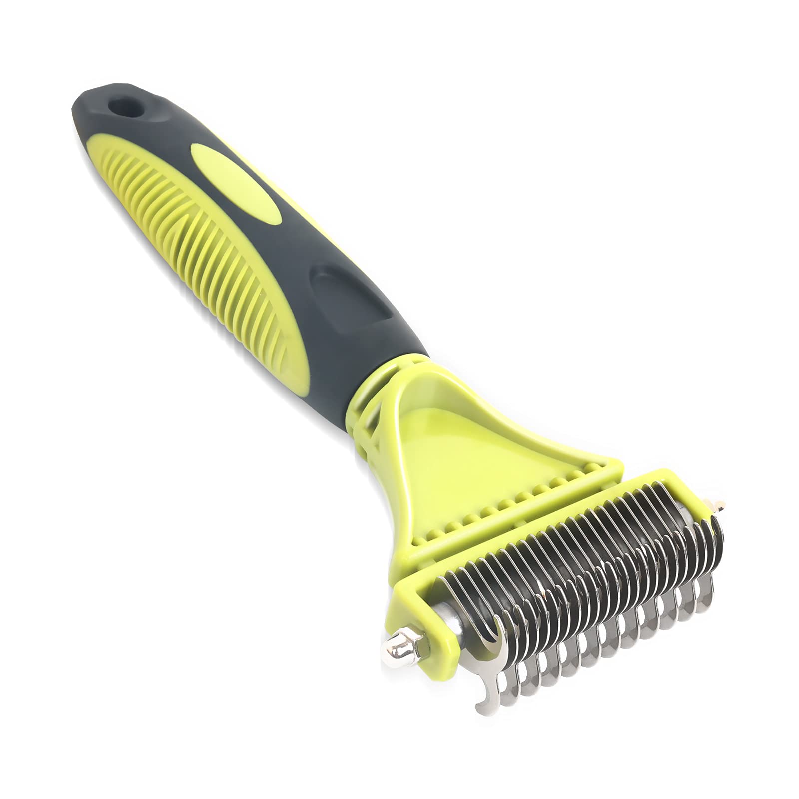 SCC SHOECARE COLLECTION Professional 2-Sided Pet Dematting Undercoat Rake Comb for Dogs & Cats, Premium Pet Grooming Tool - Safely Removes Loose Undercoat, Mats, Tangles and Knots.