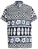 La Leela Men's Aloha Hawaiian Shirt Short Sleeve Button Down Casual Beach Party Blue