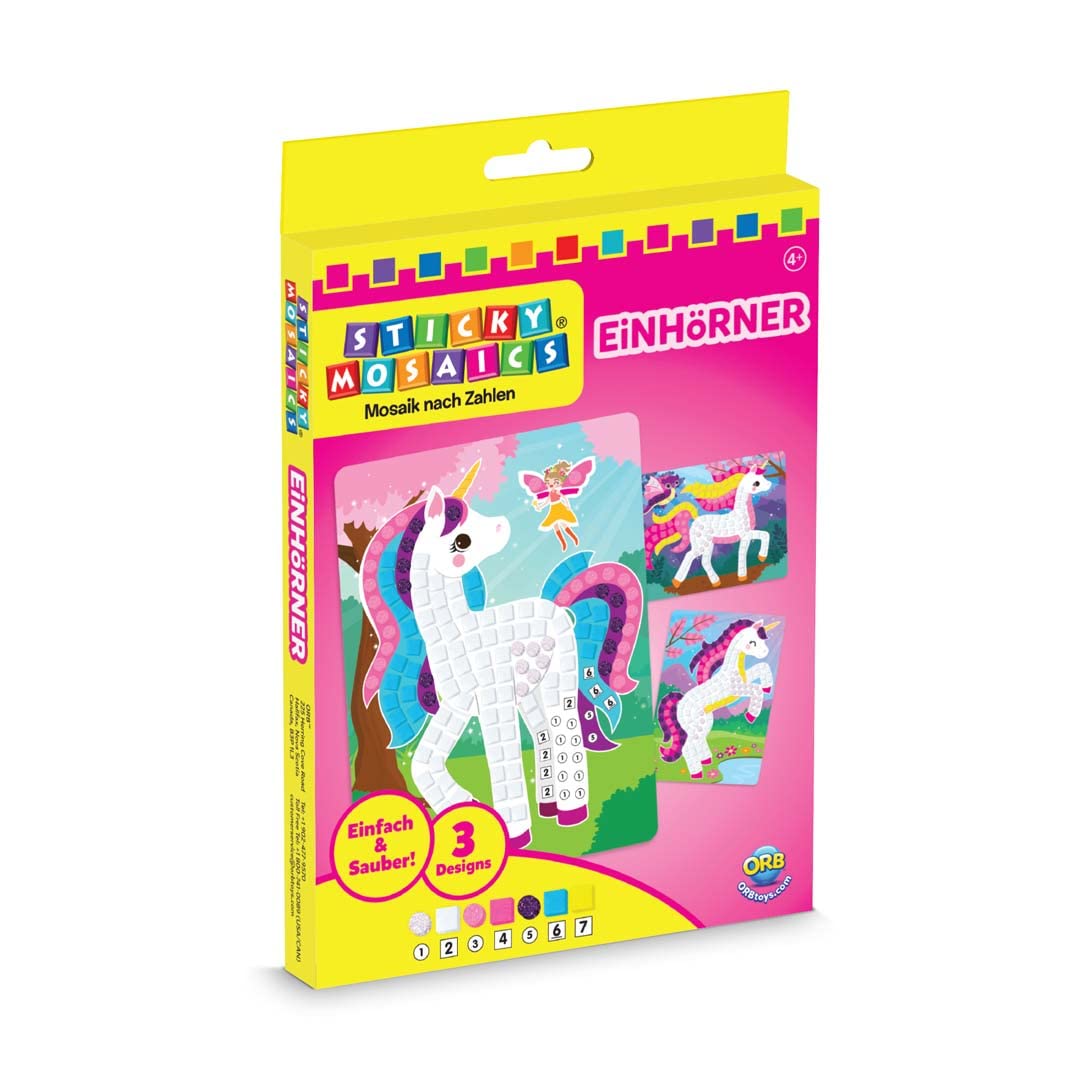 Orb 51044 Sticky Mosaics Travel Pack Unicorns, Multi