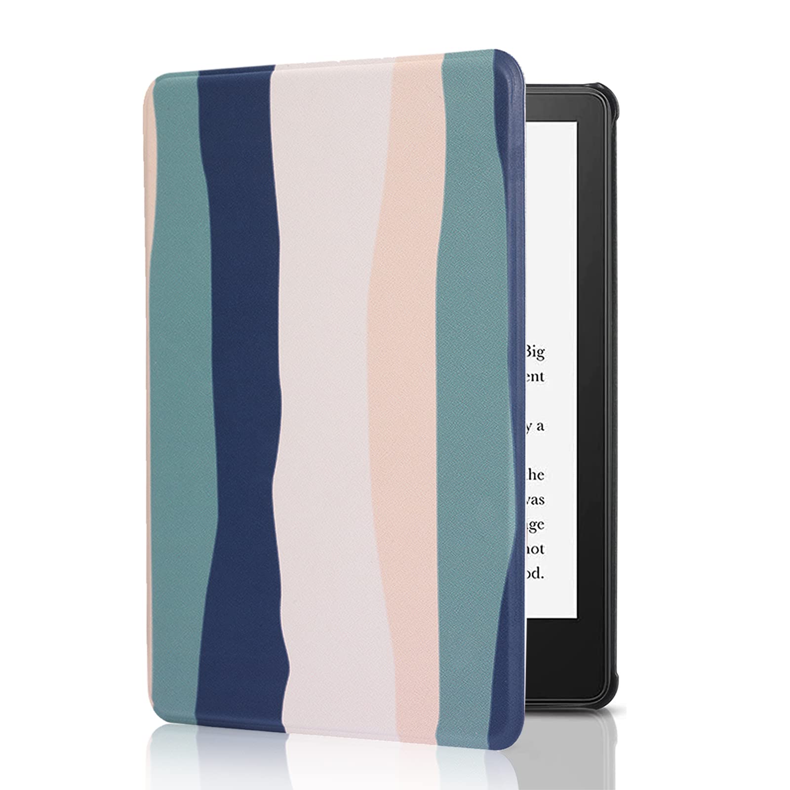 SCSVPN Case for Kindle Paperwhite 11th Generation 6.8'' and Signature Edition 2021 Released - All New Slim Premium Durable PU Leather Cover with Hand Strap, Auto Sleep/Wake - Colorful Blue
