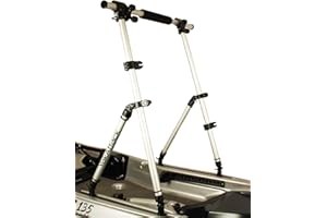 YakAttack CommandStand Universal Kayak Stand Assist Bar | Adjustable Width | Includes Paddle Holders & Accessory Mounts | Track or Flat Mount | Folding Frame | Made in USA