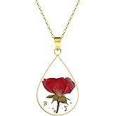 Real Flower Necklace Handmade Pressed Flower Necklace Gold Pressed Flower Necklace