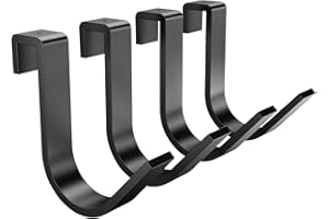 SunsGrove Heavy-Duty 4-Pack Overhead Garage Ceiling Storage Hooks, Add-On Storage Rail Hook Accessory for Hanging Bikes and More, Supports Up to 66lbs