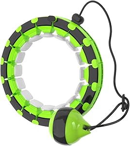 Weighted Hoola Hoop for Beginners Exercising Abdomen Fitness Weight Loss Massage 360° Auto-Spinning 24 Detachable Knots Adjustable Size Non-Fall Home Gym Equipment Smart Ring Sports Hoops