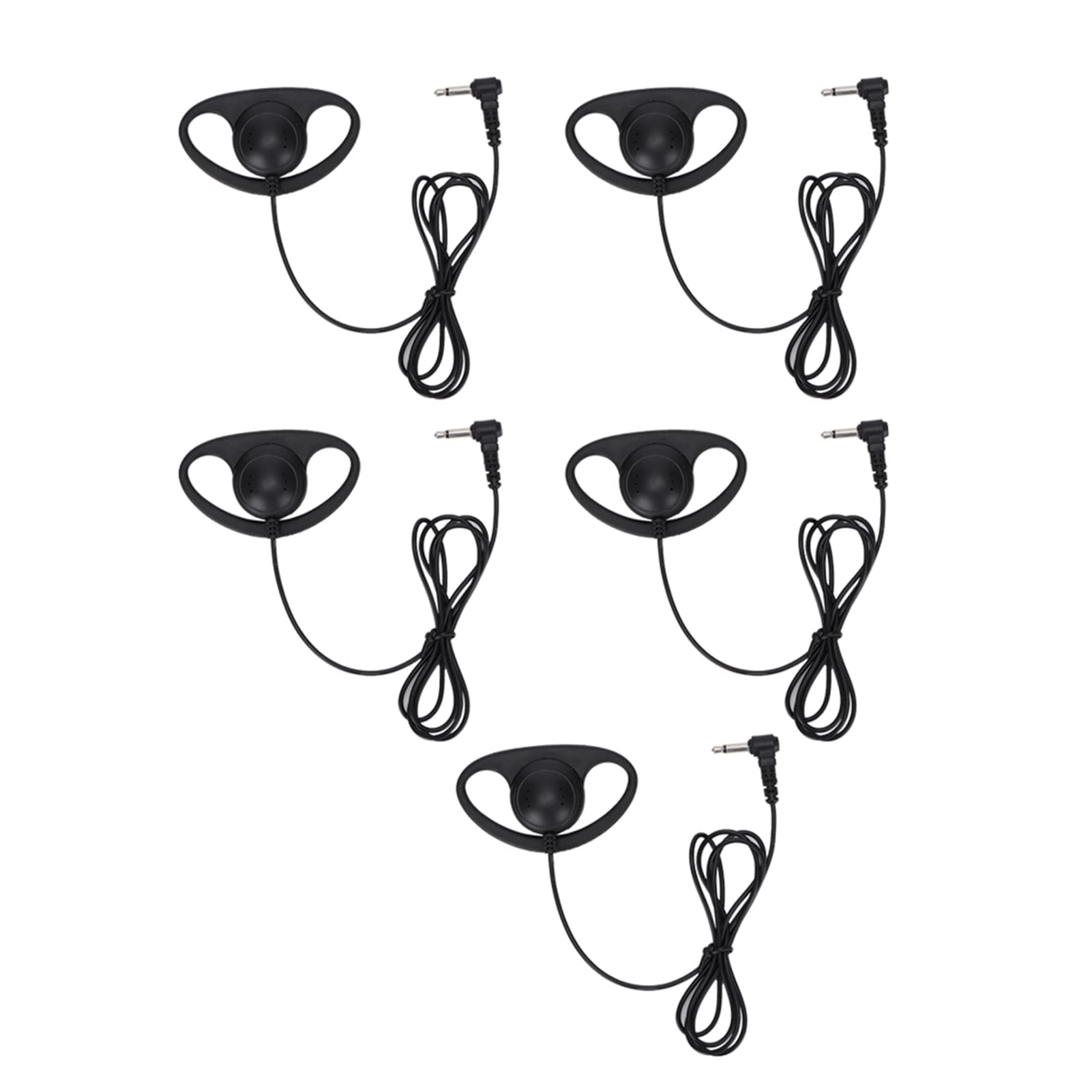 Yosoo Health Gear 5PCS Mono Earpiece, 3.5mm Plug Headphones, D Shape Earpiece Wired One Ear Headphones Earpiece Headset for Two Way Radios Walkie Talkie