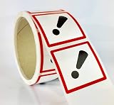 GHS 07 Exclamation Mark CLP Pictogram Labels 20x20mm Heavy Duty Plastic Adhesive view 2