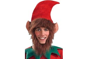 Forum Novelties Men's Costume Elf Hat with Ears Hair and Beard